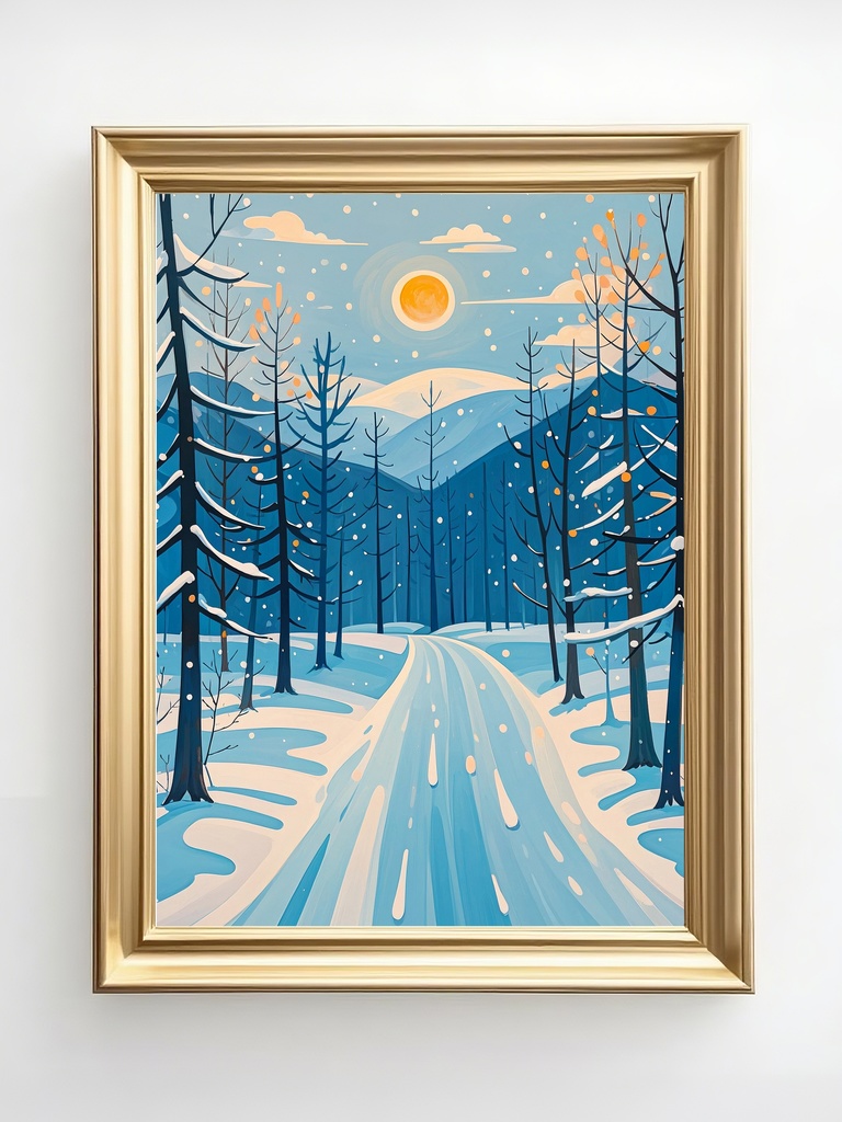 冬陽差す凍て道