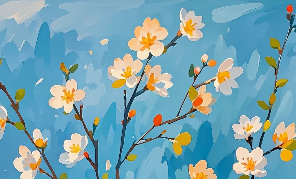 春を告げる白花の木