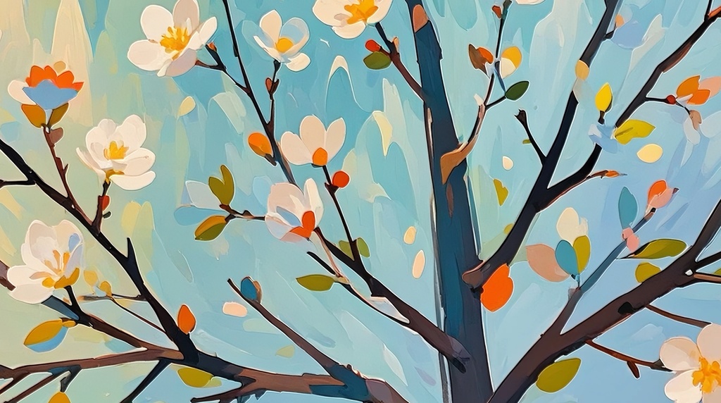 春を告げる白花の木