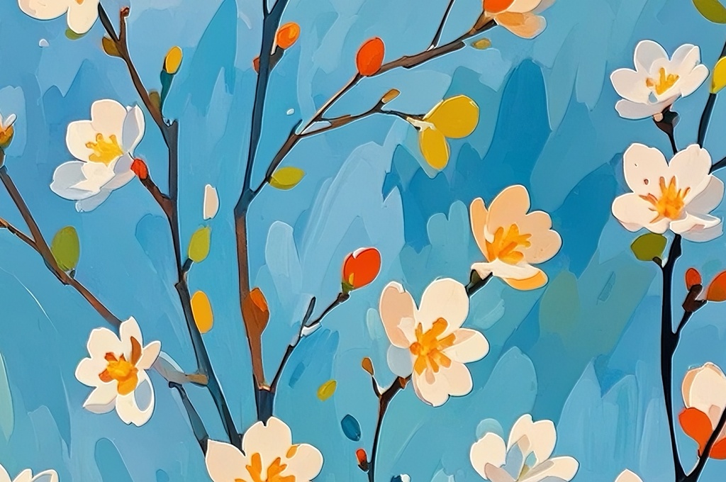 春を告げる白花の木