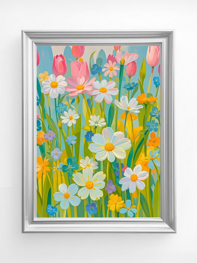 春陽に揺れる花畑