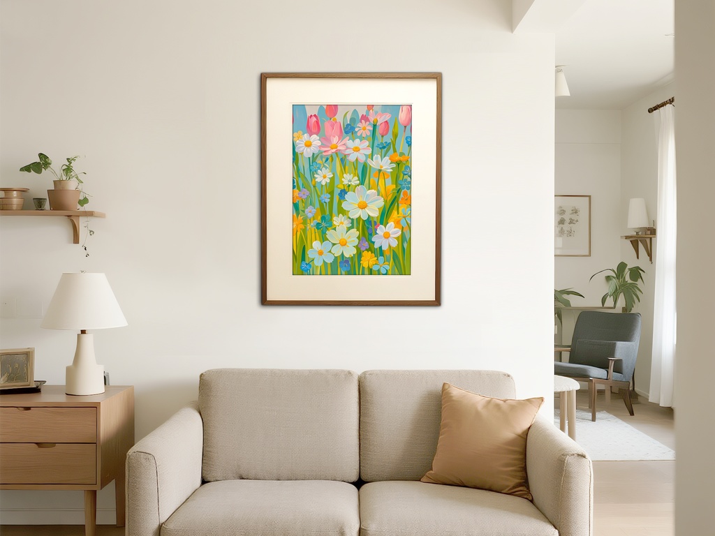 春陽に揺れる花畑