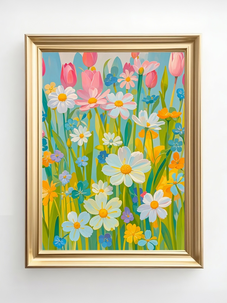 春陽に揺れる花畑