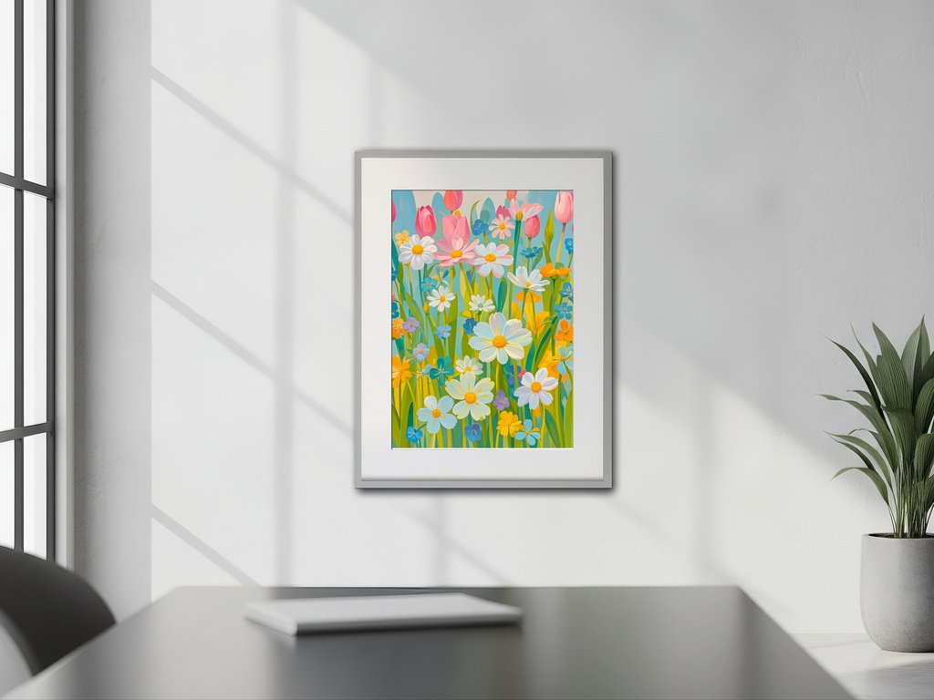 春陽に揺れる花畑