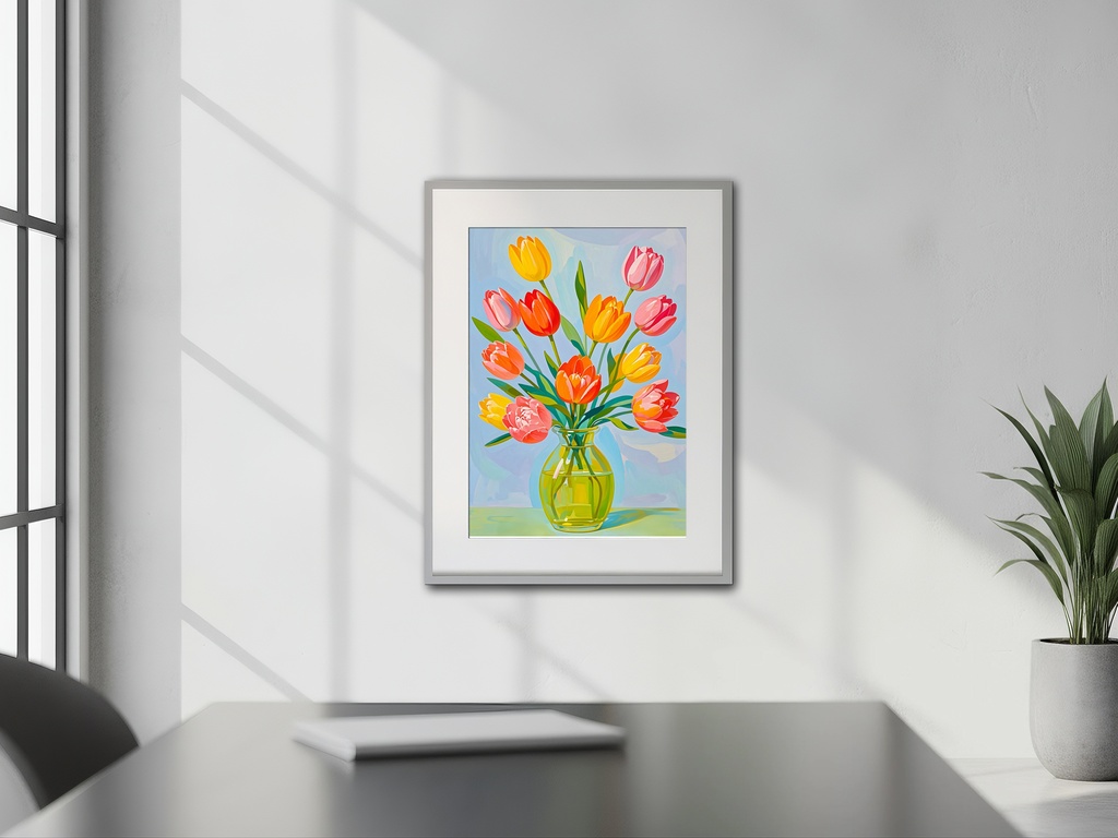 春色チューリップの花瓶