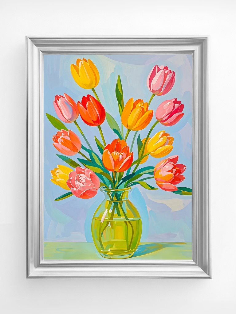 春色チューリップの花瓶