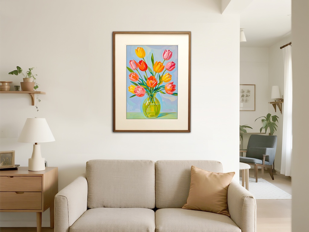 春色チューリップの花瓶