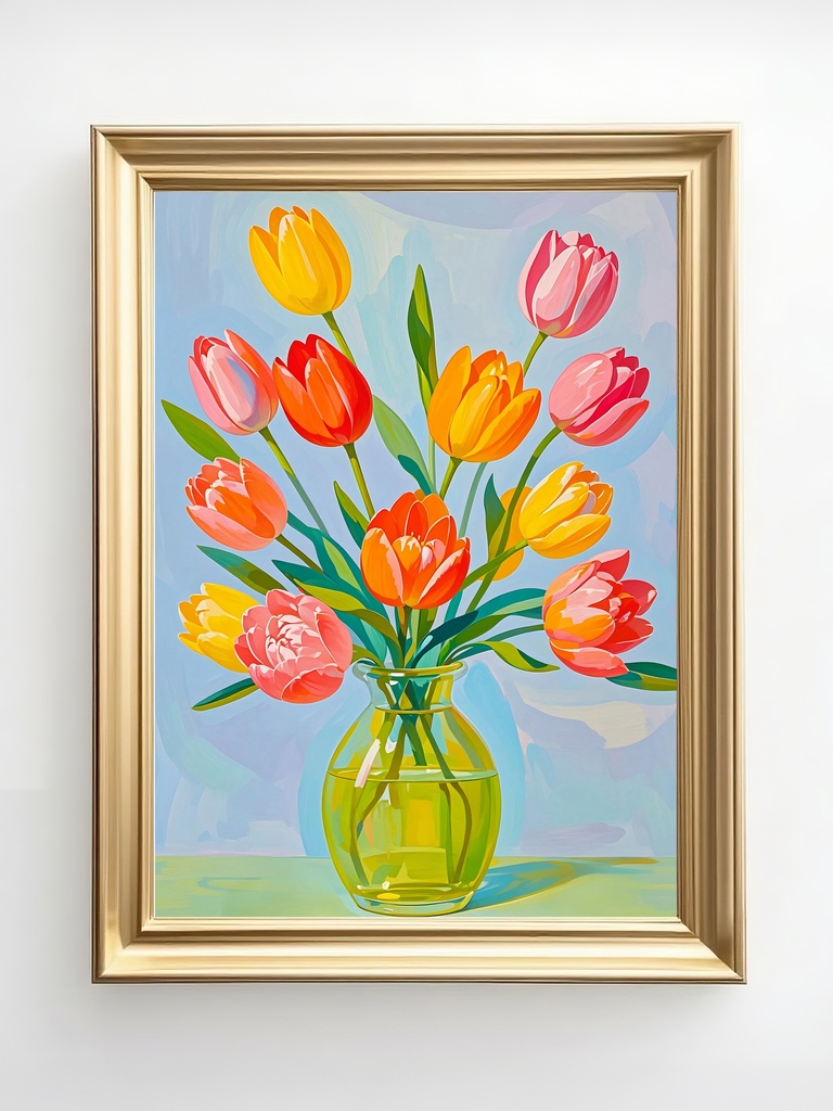 春色チューリップの花瓶