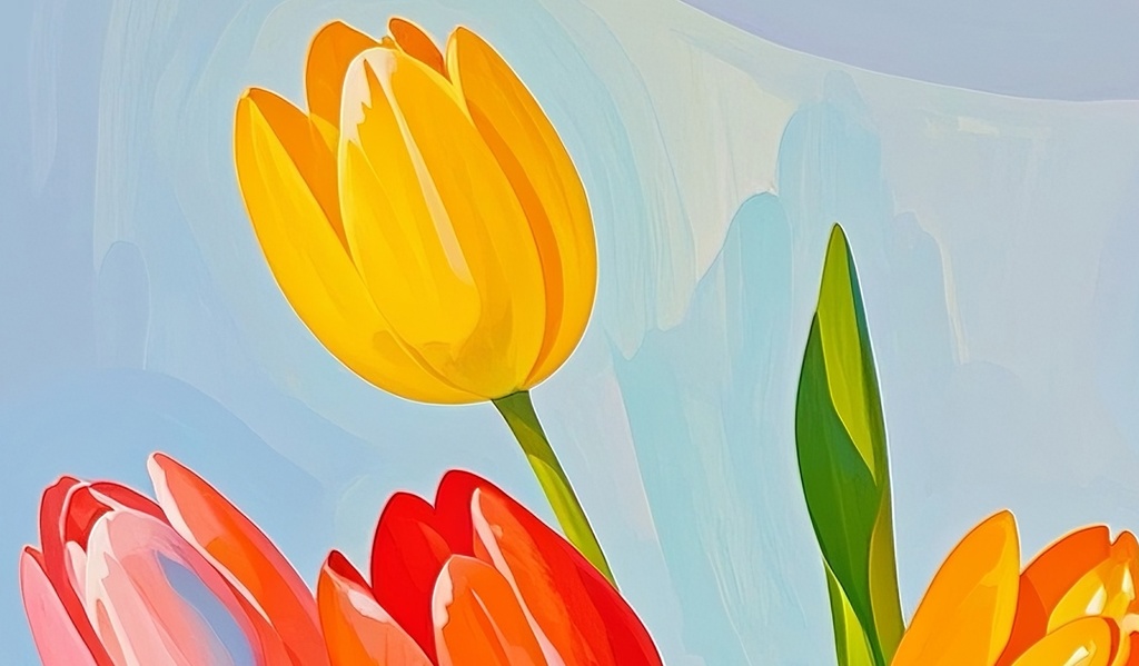 春色チューリップの花瓶