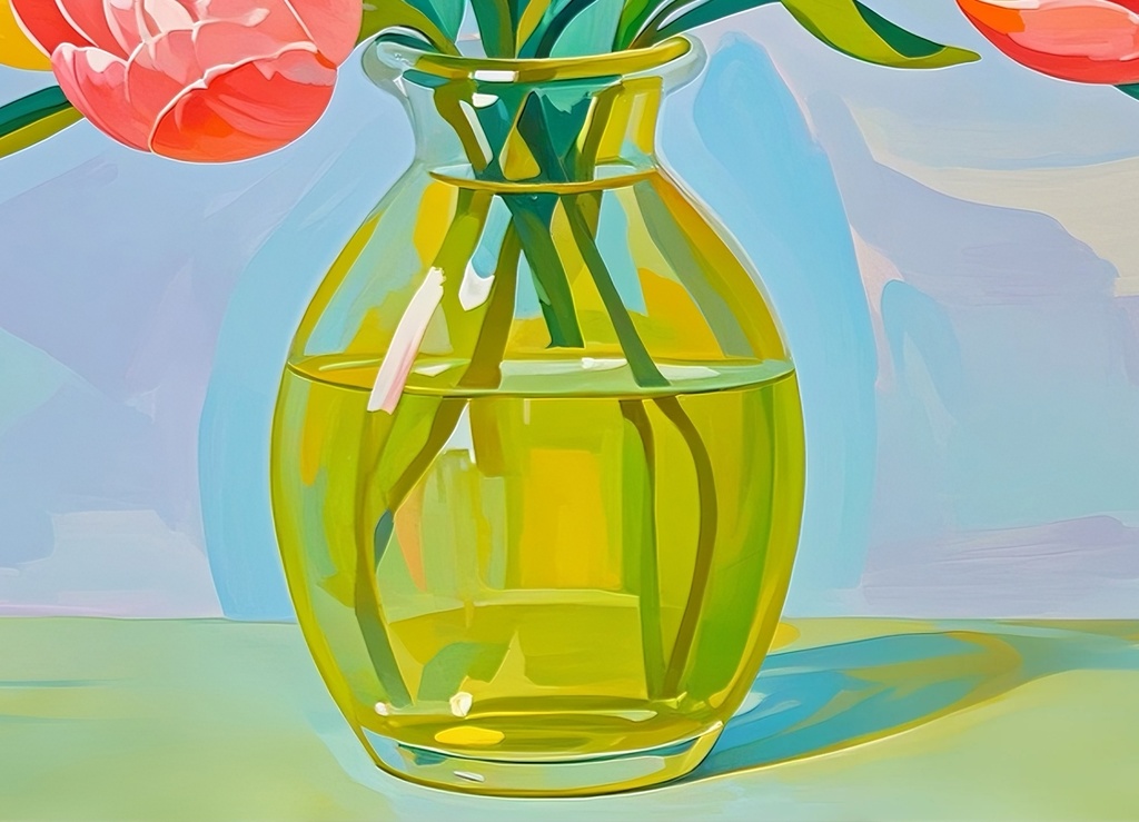 春色チューリップの花瓶