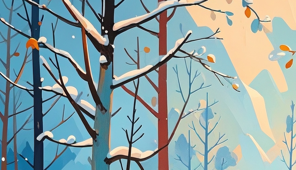 森に差す冬の光