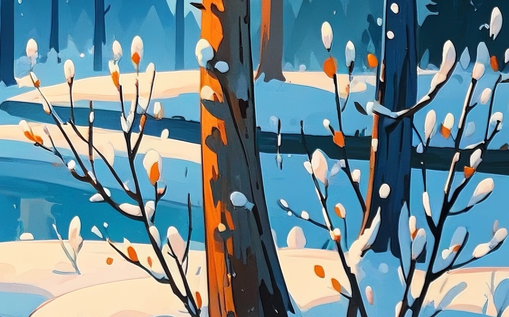 森に差す冬の光