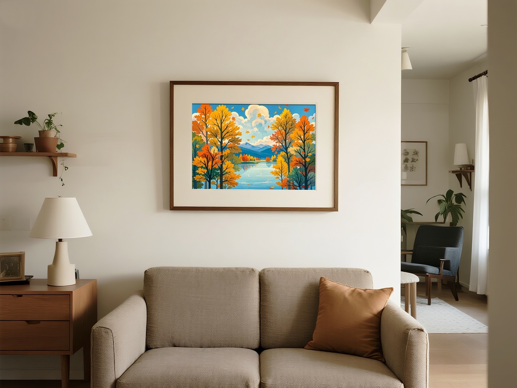 黄昏ゆらめく秋湖