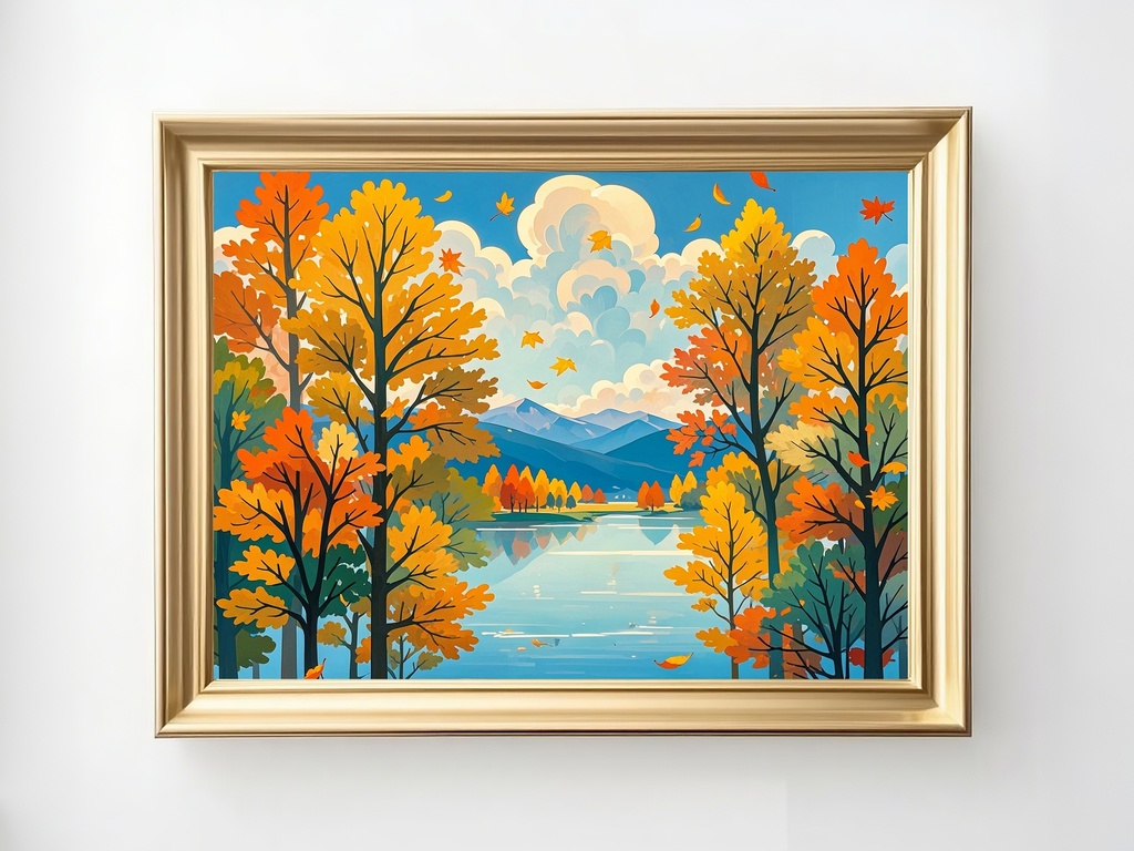 黄昏ゆらめく秋湖