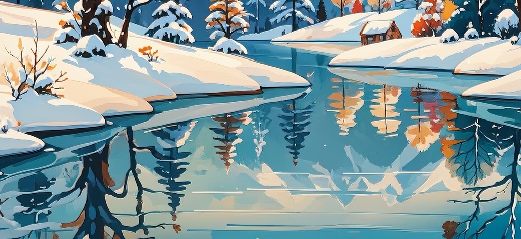 冬空に映る山影