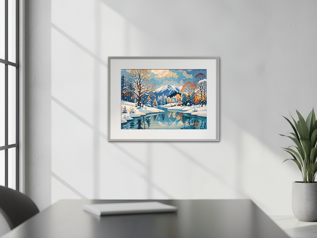 冬空に映る山影