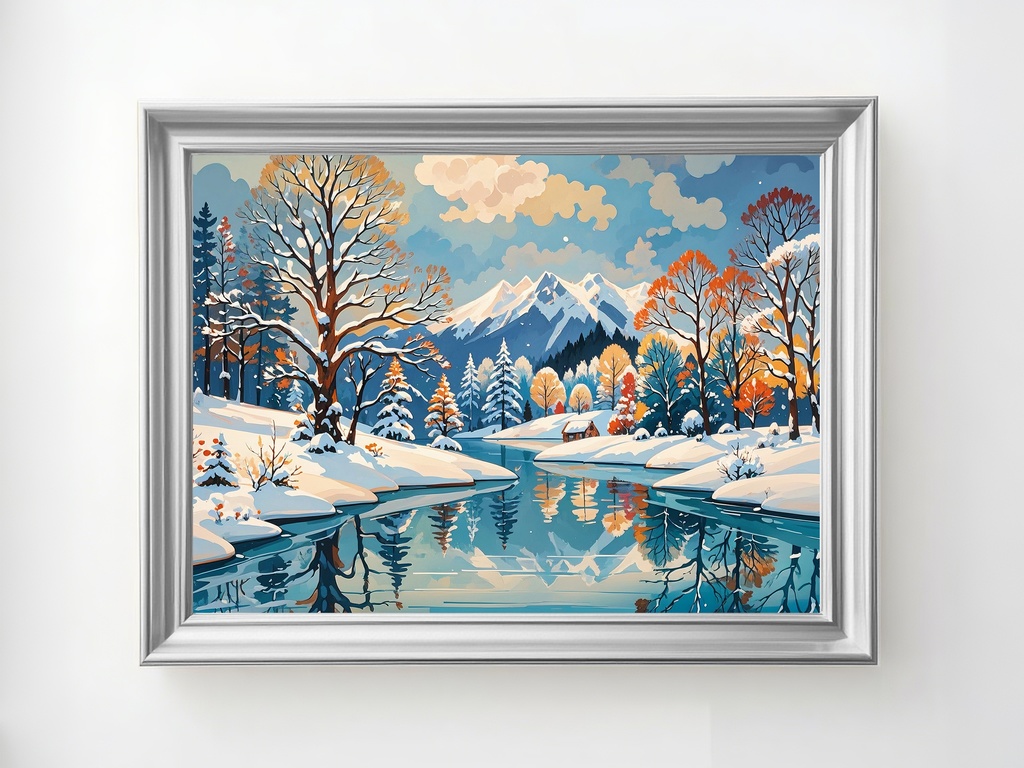 冬空に映る山影