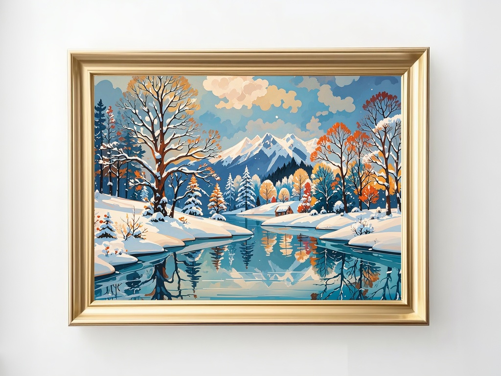 冬空に映る山影