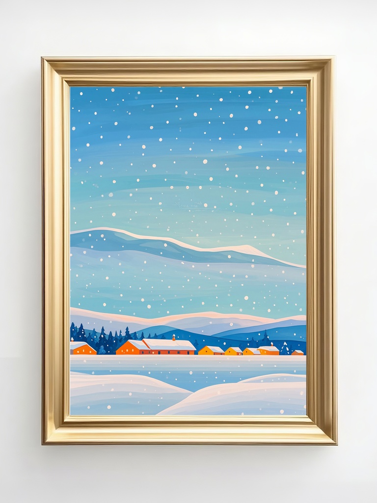 静かに降る雪の平原