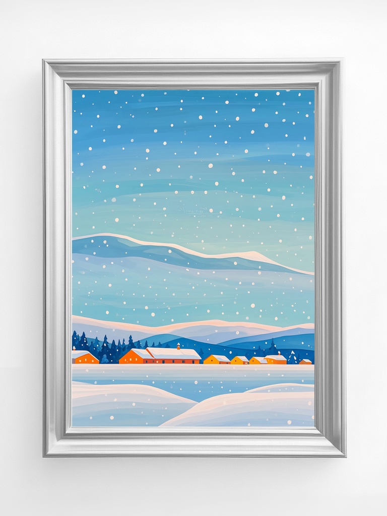 静かに降る雪の平原