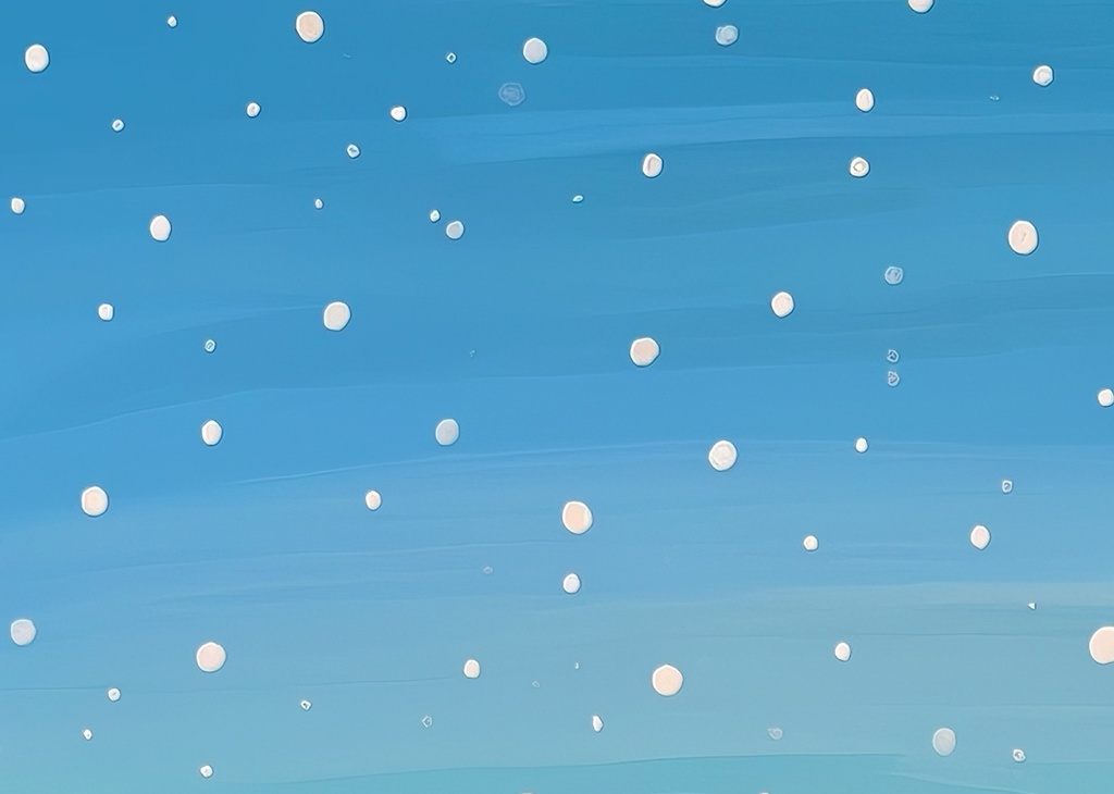 静かに降る雪の平原