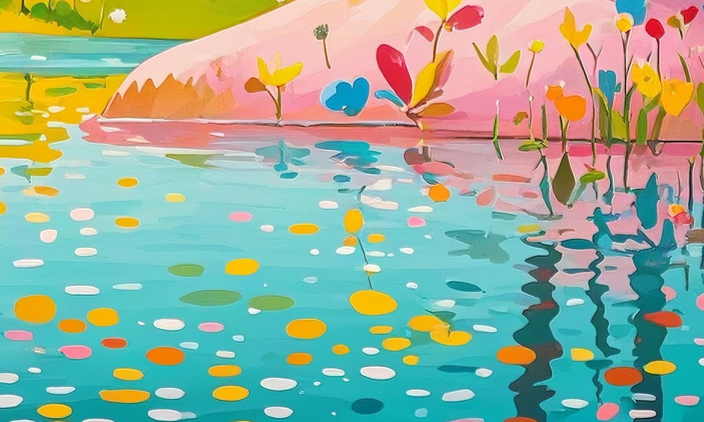 春光の湖畔と花咲く丘