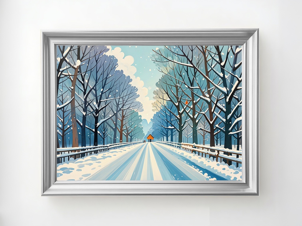 雪道の向こうへ続く