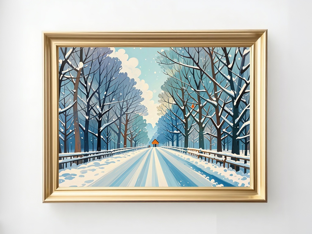 雪道の向こうへ続く