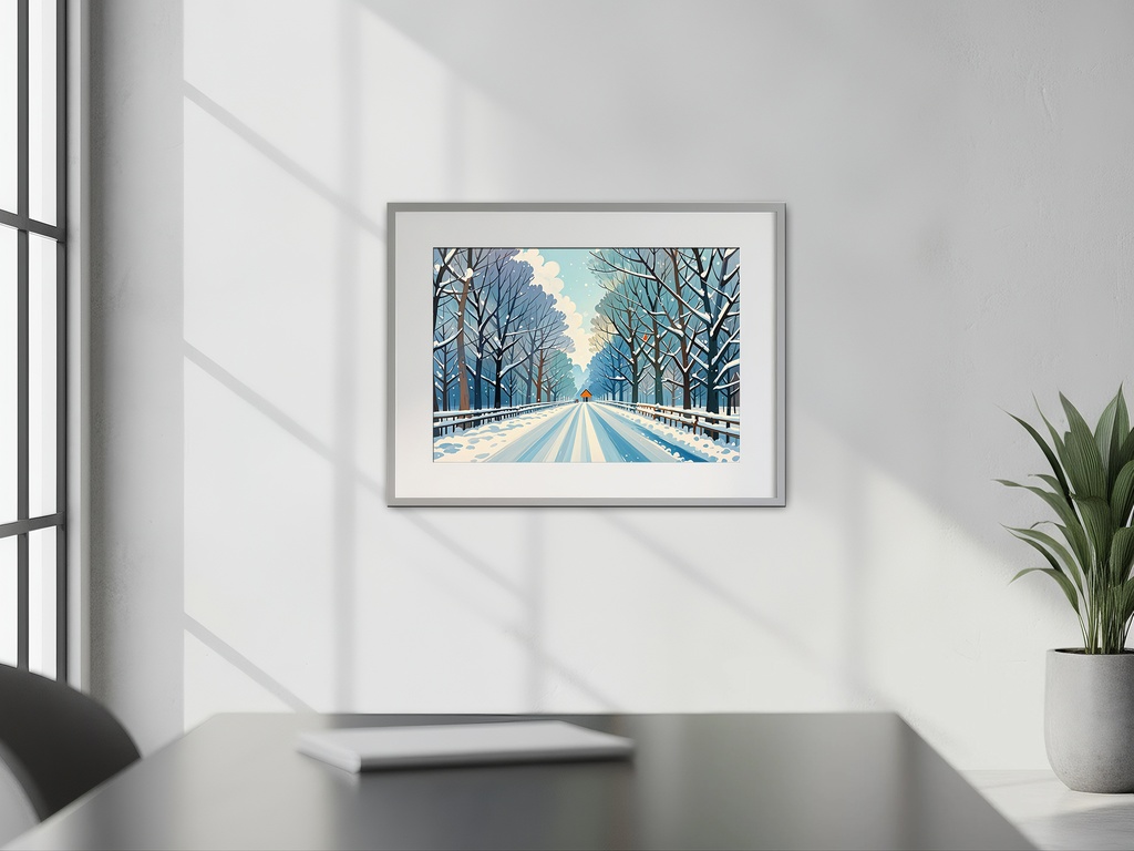 雪道の向こうへ続く