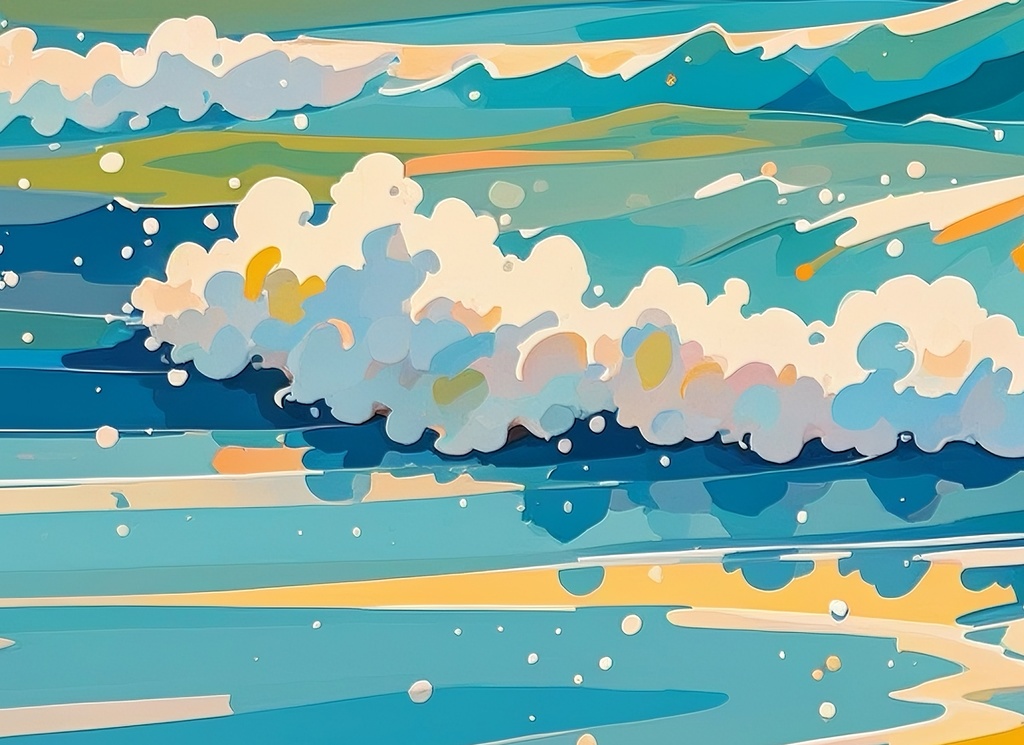 波音きらめく夕景