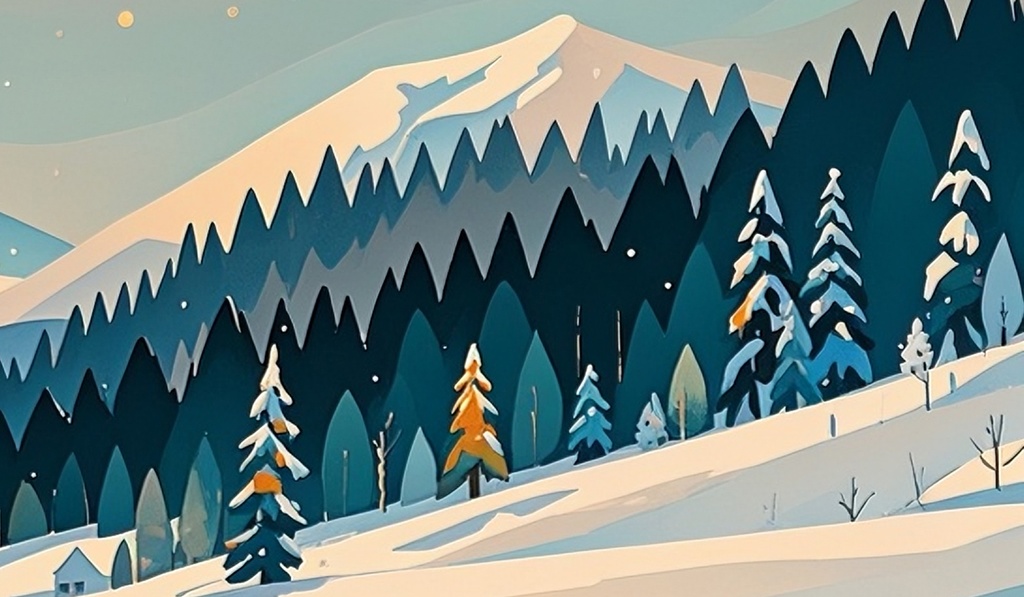 白峰を望む冬湖