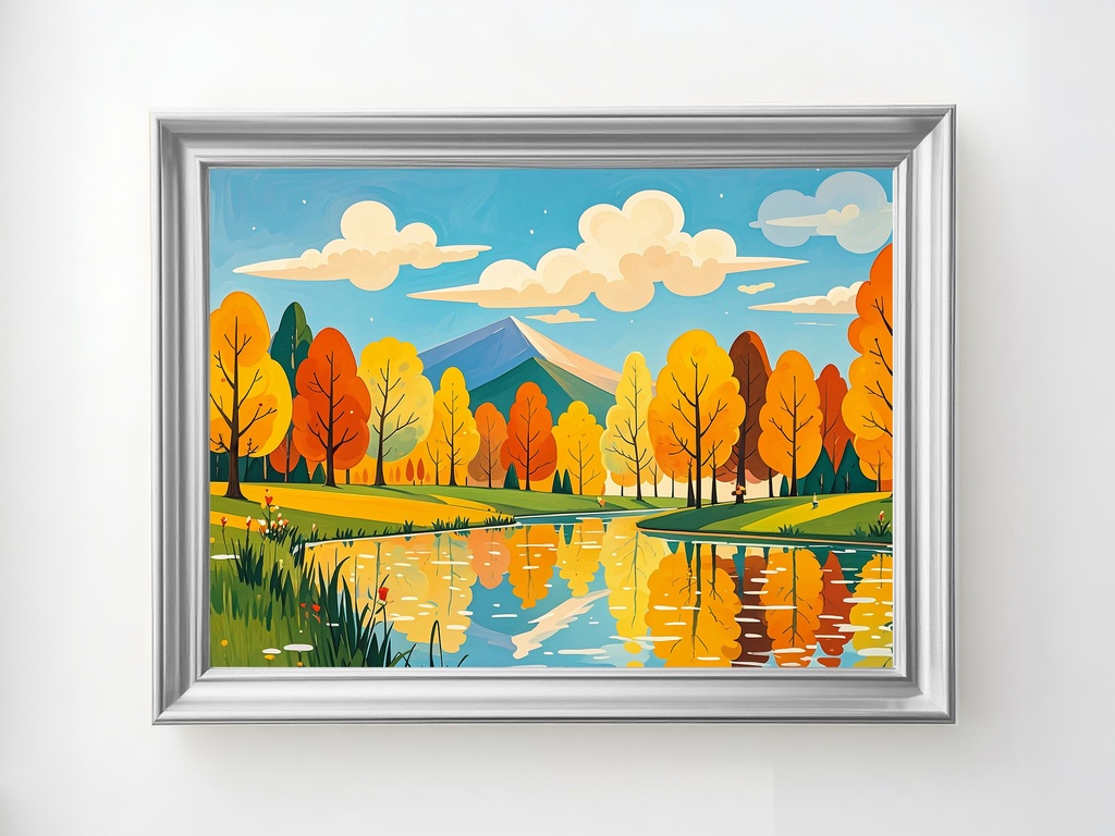 水面に映る秋光景