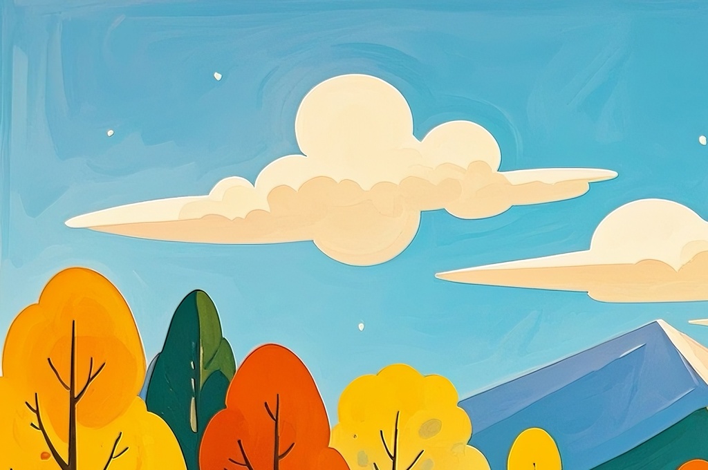 水面に映る秋光景