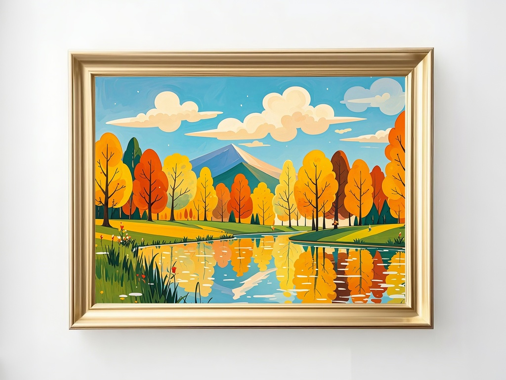 水面に映る秋光景