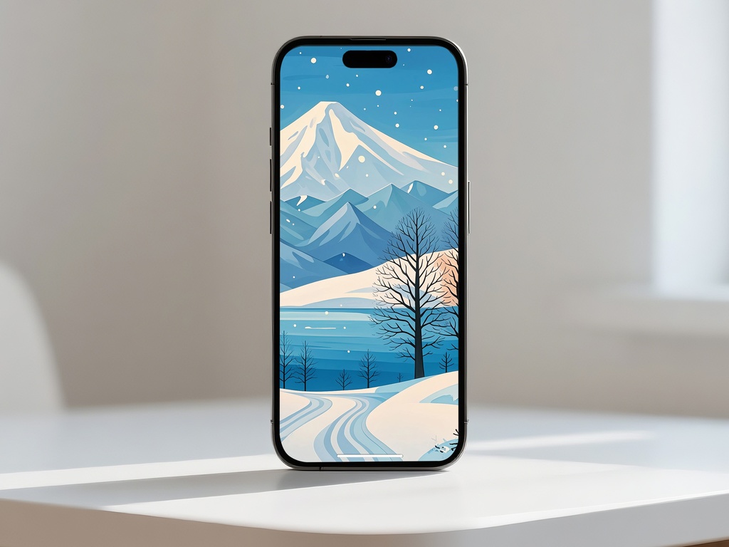 白銀峰と凍る湖面