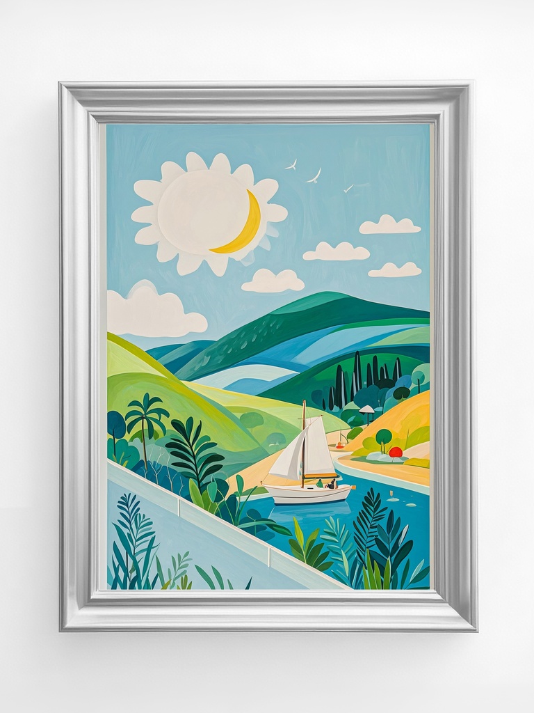 陽光そそぐ夏の丘