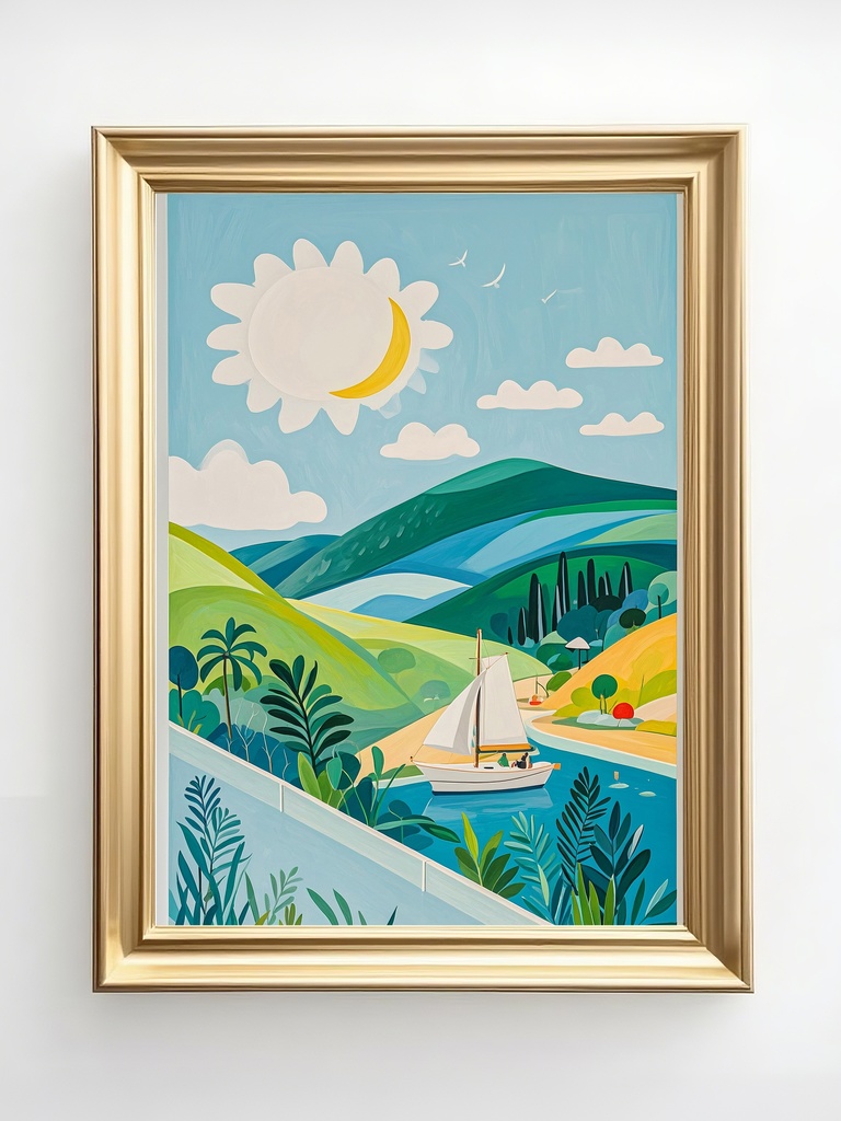 陽光そそぐ夏の丘