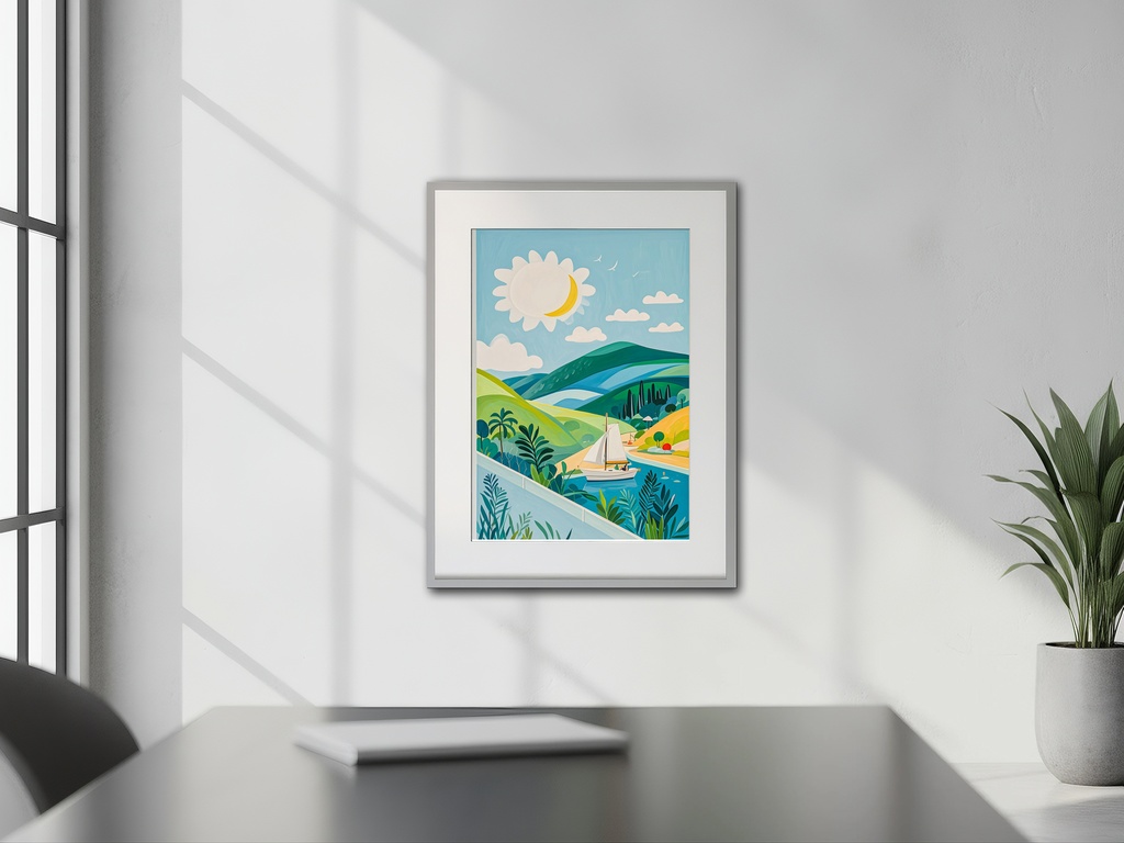 陽光そそぐ夏の丘