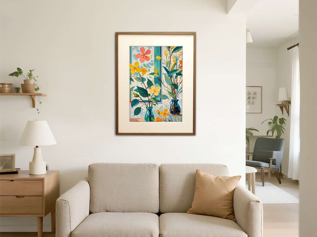 窓辺に咲く春の草花