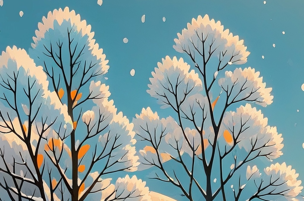 雪降る林の静けさ