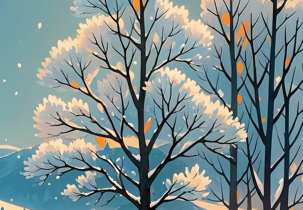 雪降る林の静けさ