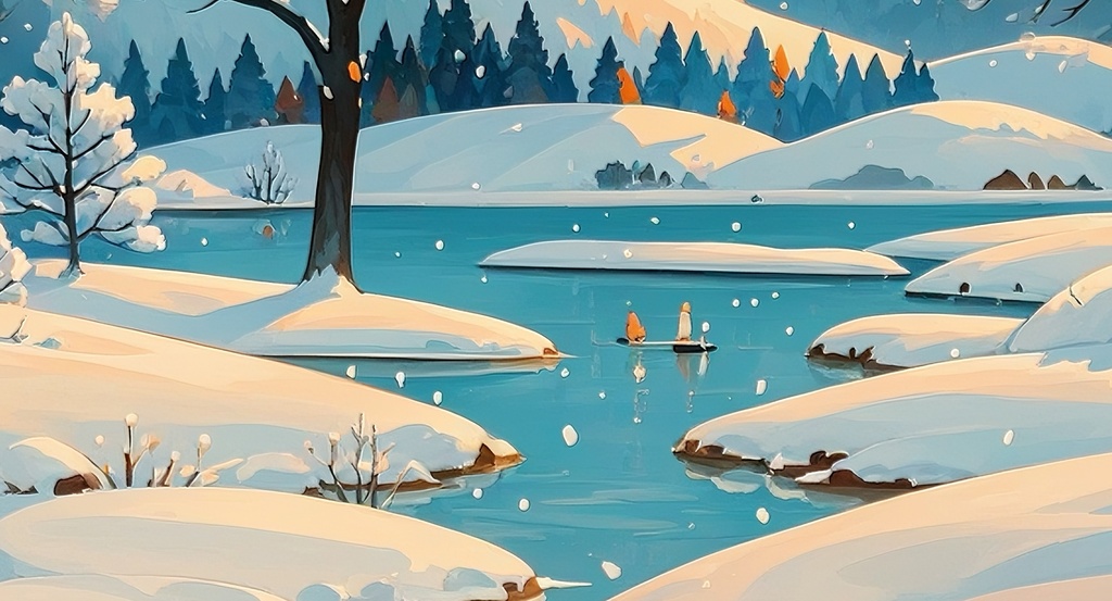 雪降る林の静けさ