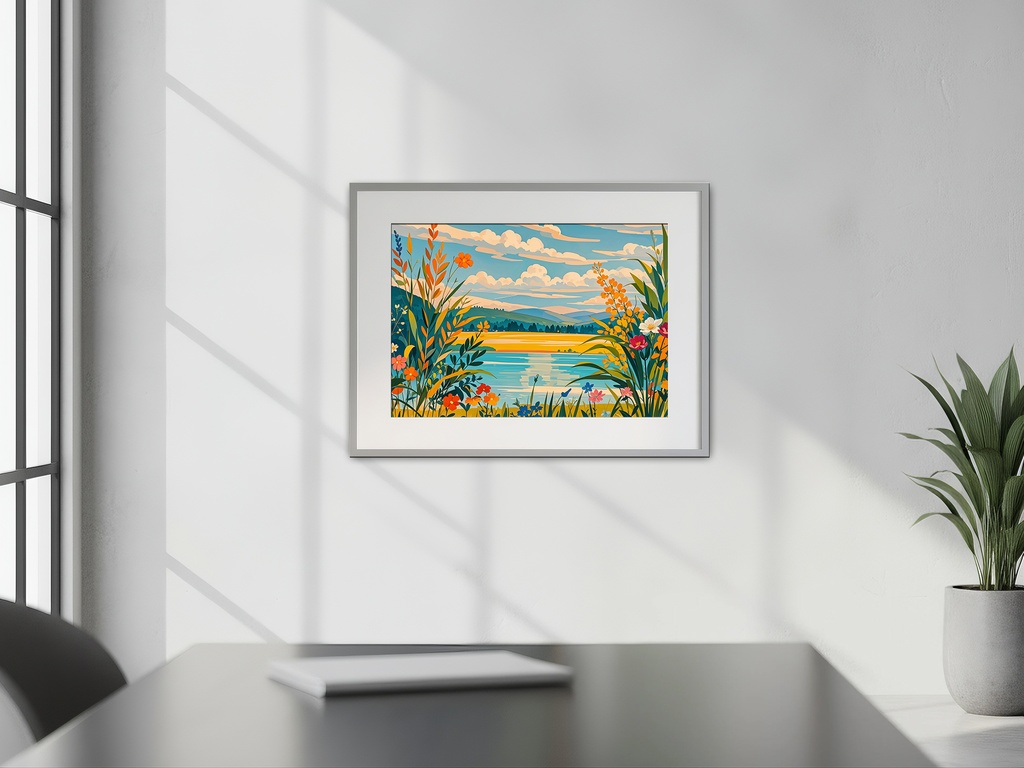 湖畔に咲く夏の花