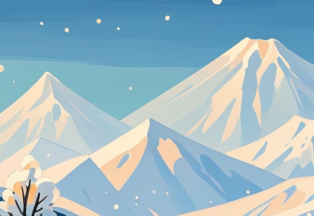 静寂の冬山と光