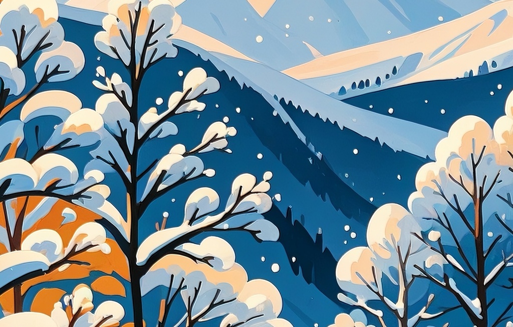 静寂の冬山と光