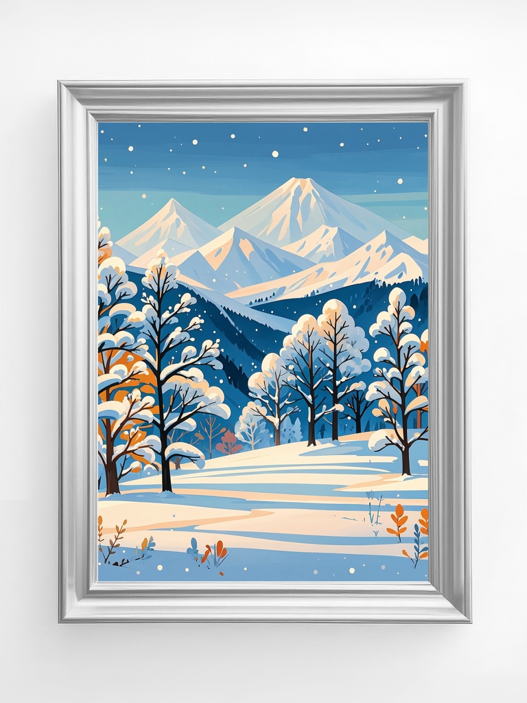 静寂の冬山と光