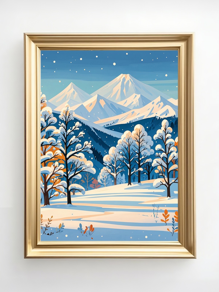 静寂の冬山と光