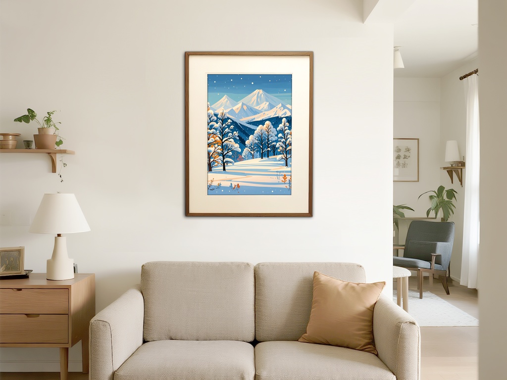 静寂の冬山と光