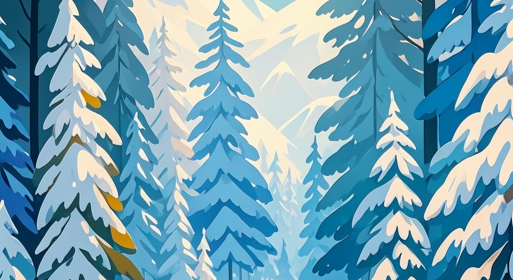 月光の雪渓を流れて