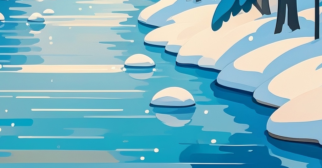 月光の雪渓を流れて